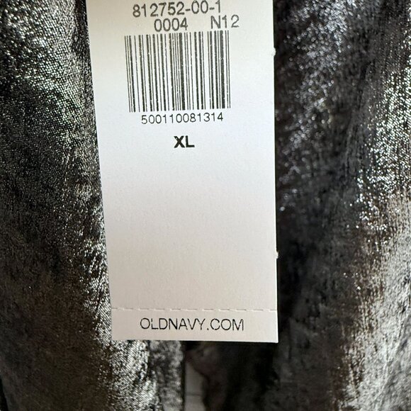OLD NAVY Metallic Silver Top Size XL Womens Evening Party Poets Blouse NWT - Picture 6 of 12